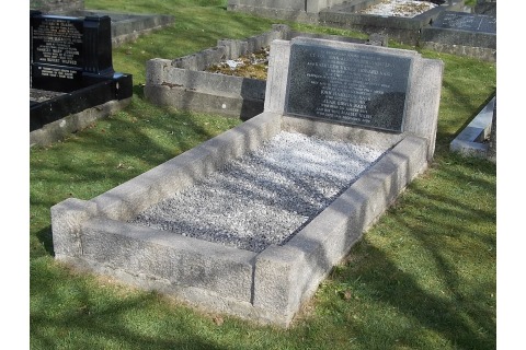 New south african grey granite plaque on the face of the existing cornish granite memorial